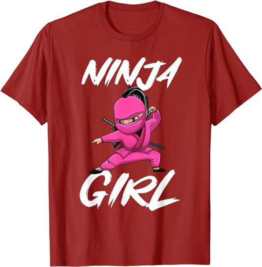 Unisex-Ninja Girl Turtles Red T Shirt